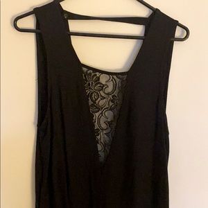 Black laced V-neck Romper one piece